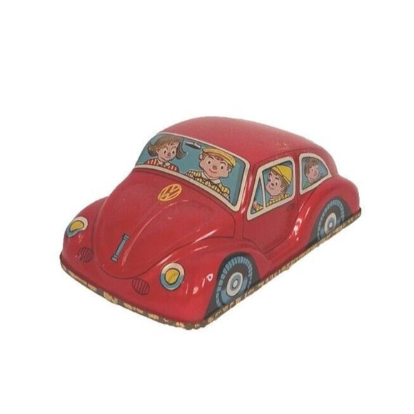 1960s Volkswagon Beetle Friction Drive VW Tested Couple Driving Made In Japan